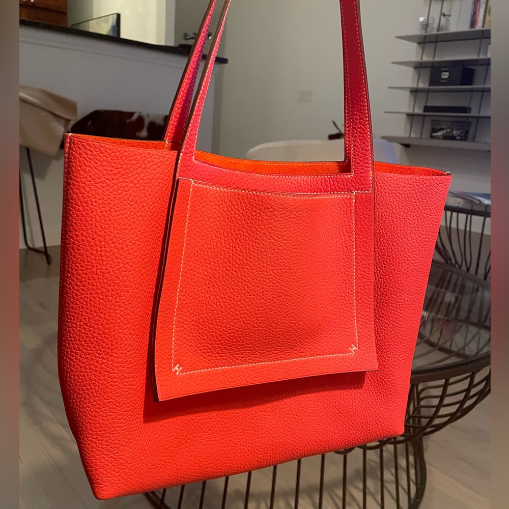 **** SOLD ******   Hermes Leather Cabasellier 31 Bag Clemence Pink